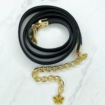 Black Faux Leather Butterfly Charm Chain Link Belt Size Medium M Womens - $16.82