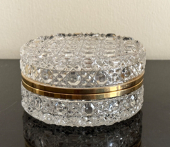 Vintage Crystal Round Ormolu Casket Cut Glass Dresser Box - $249.00