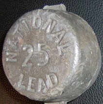 Vintage NATIONAL LEAD 25 rOund solid Ingot Top AND Bottom HeAvY - $138.64