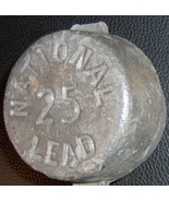 Vintage NATIONAL LEAD 25 rOund solid Ingot Top AND Bottom HeAvY - $138.64