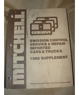 MITCHELL 1986 SUPPLEMENT EMISSION CONTROL SERVICE &amp; REPAIR IMPORTED CARS... - £6.21 GBP