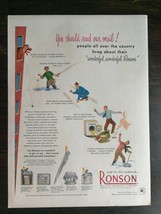 Vintage 1950 Ronson World&#39;s Greatest Lighter Full Page Original Ad 721 - £5.30 GBP