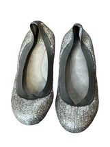 Stuart Weitzman Women&#39;s Flats Suede Glitter Accents Ballet Slip On Silver Sz. 6M - £23.93 GBP