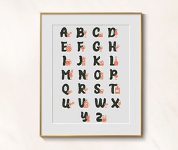 ABC Kitchen Cross Stitch Alphabet pattern pdf - ABC funny embroidery tea... - £3.43 GBP