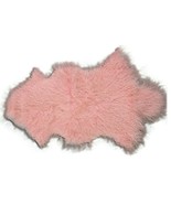 Pink Mongolian Sheep Skin Rug Size ~ 38 X 22 inches Tibetan Lamb - £61.54 GBP