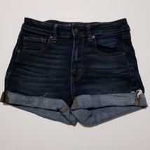 American Eagle Outfitters Womens Shorts 4 Super Hi Rise Shortie Dark Booty  - £16.08 GBP
