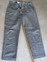 Vintage Polo Ralph Lauren Pants Mens 36 X 29 Black White Herringbone Linen - $88.11