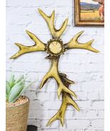 Rustic Western Stag Elk Deer Bone Antlers Burr Center Wall Cross Cabin D... - €29,16 EUR