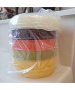 Vtg NEW Tupperware 1356 Green Brown Orange Yellow Stacking Bowls Harvest... - $1,191.54 MXN