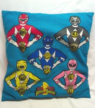 Vintage Mighty Morphin Power Rangers Zach Black Ranger Large Throw Pillow - £27.25 GBP