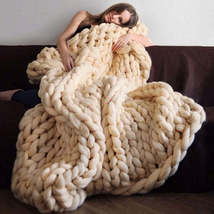 Nordic Merino Wool Super Chunky Hand-Woven Blanket - £24.55 GBP+