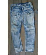 RockStar Sushi Men’s Heavily Distressed Button Fly Denim Jeans 36X32 - $52.19