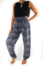 Black Paisley Pants Women Boho Pants Hippie Pants Yoga - £14.38 GBP