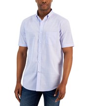 Club Room Men&#39;s Texture Check Stretch Cotton Shirt Fresh Orchid-Small - £13.29 GBP