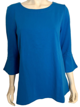 NWT Kim Rogers Turquoise Blue 3/4 Bell Sleeve Knit Top Size XL - £21.77 GBP