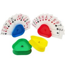 Set Of 4 Playing Card Holder For Kids, Seniors,Hands Free Cards Holders For Card - £12.76 GBP