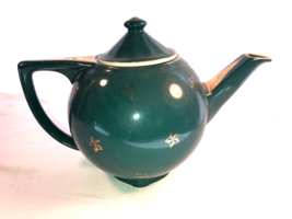 Green And Gold Hall 6 Cup Teapot And Lid 0740 Mint - $24.99