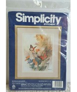 New Simplicity Stitchery Embroidery Kit Butterflies and Blossoms #05005 - $285.40 MXN