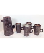 Vintage Arts-Ceram French Pottery Grand Feu Coffee Server 4 Mugs MCM Art... - £79.12 GBP