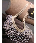 Fine Beeded Necklace Choker Lace Ruffle White Blue Beautiful Crafted  Wo... - $35.64 CAD