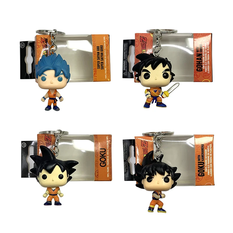 Dragon Ball Z Keychain Super Saiyan God Son Goku Gohan Ation Figure Pendant - $12.74