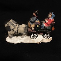 Three figures Winter scene Horse drawn carriage with  2&quot;x3.5&quot; X 1.5&quot; PET RESCUE - £5.02 GBP