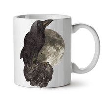 Crow Moon Bird Art Animal NEW White Tea Coffee Mug 11 oz | Wellcoda - £12.77 GBP