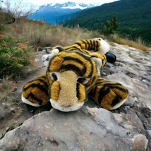 BJ Toys Realistic Bengal Tiger 13&quot; Black Stripes Laying Down Plush Stuff... - $14.95