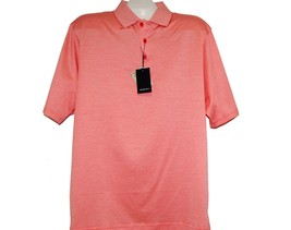 Bugatchi Coral Pink Cotton Men&#39;s Polo T-Shirt Size L - £66.72 GBP