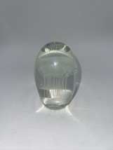 Dynasty Gallery Glass Egg Shape Paperweight White Jellyfish Orig Label - £16.78 GBP