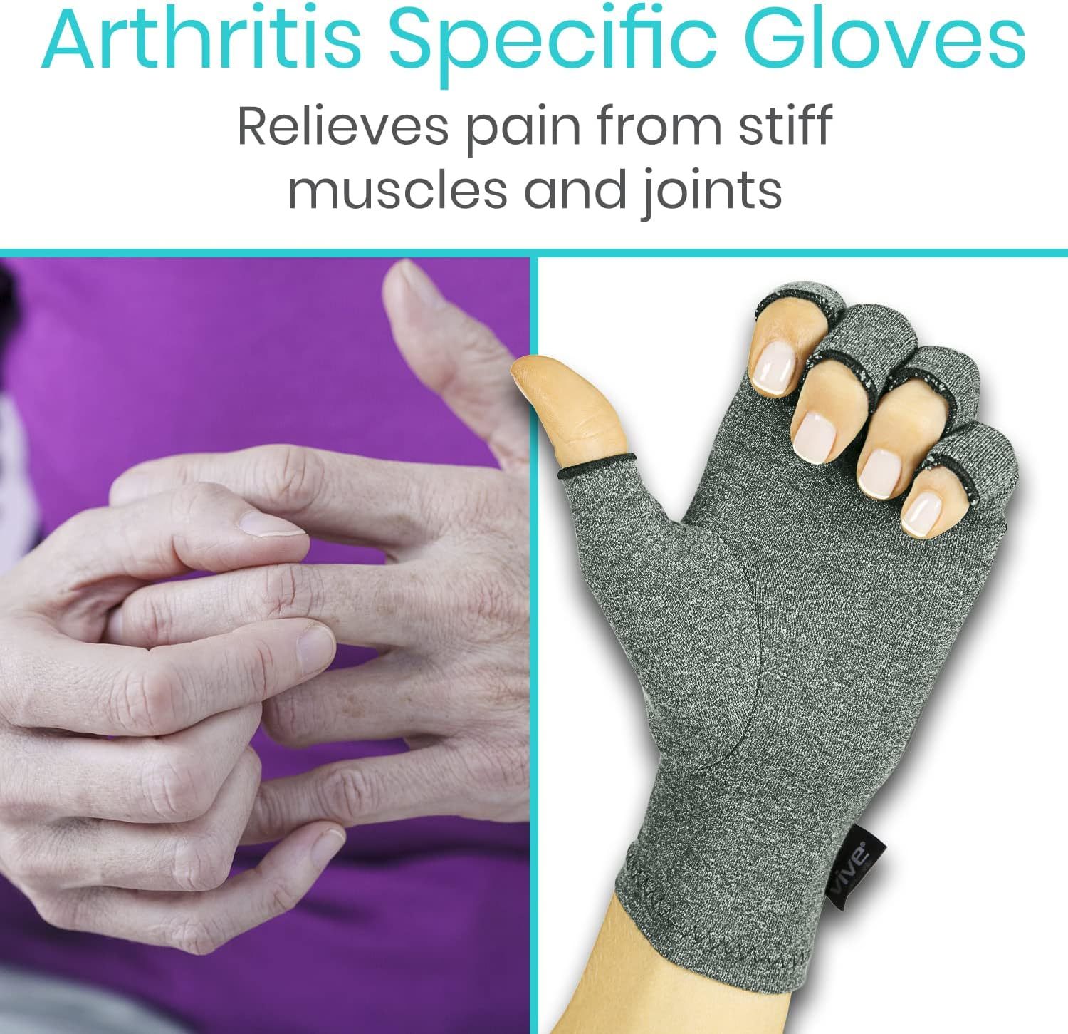 VIVE Arthritis Gloves - Unisex Rheumatoid Compression Hand Glove (Gray) X-Large Item image 3