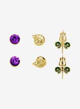 Disney Little Mermaid Villians Ursula Stud Trident, Nautlius, Purple Earring Set - £11.85 GBP