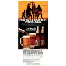 1982 Dos Equis Beer Mexico Vintage Print Ad Beach Volleyball Sunset Wall Art - £8.46 GBP