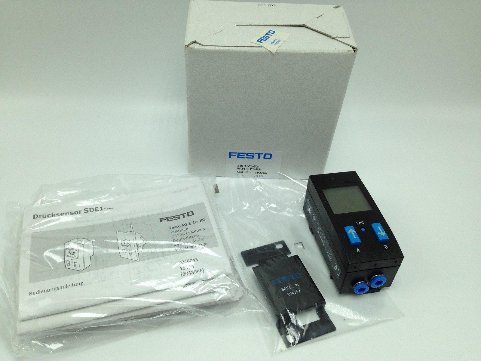 Festo SDE1-V1-G2-WQ4-C-P1-M8 Pressure Sensor 192766  - $178.00