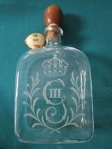 KING Gustav III Swedish Glass Flask Brännvinsflaskor ENGRAVED monogram o... - $147.97+