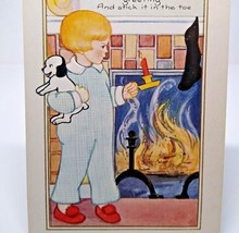 Christmas Postcard Whitney Blonde Haired Child With Puppy Dog Candle Fireplace - £12.65 GBP