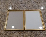 Vintage Antique Picture Photo Frame Folding Brass Metal 8x10 Hinged Frame - £11.83 GBP