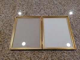 Vintage Antique Picture Photo Frame Folding Brass Metal 8x10 Hinged Frame - $14.84