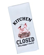 Kitchen Closed This Piggy&#39;s Had It - Waffle Weave Towel Funny Pig Decor - £6.72 GBP
