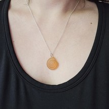 Vintage Orange &amp; Silver Ammonite Necklace - $24.99