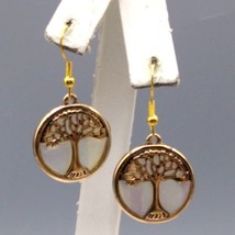 Vermeil Tree of Life Earrings, S925 Sterling Silver with Gold Wash and Aurora Bo - £60.31 GBP
