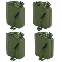 4Pcs Jerry Can 5 Gallon 20L Gas Oil Tank Steel Emergency Backup Army Mil... - £188.07 GBP