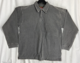 Authentic Wrangler Hero Men&#39;s Long Sleeve Polo Gray Shirt Unisex Size Large - £8.34 GBP