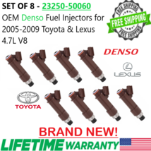 BRAND NEW GENUINE Denso 8Pcs Fuel Injectors for 2005-2009 Toyota Tundra 4.7L V8 - £288.90 GBP