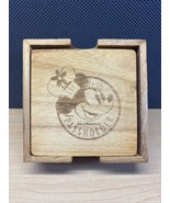New Disney Annual Passholder Wooden Coaster Set Minnie Mouse Set of 4 Epcot - $203.16 MXN
