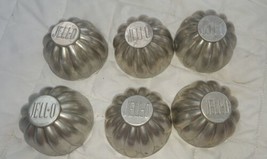 VTG Jell-O Jello Aluminum Molds Metal Scalloped Fluted Tins Cups Bundt Set of 6 - £14.89 GBP
