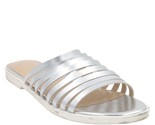 H by Halston Women Strappy Slide Sandals Cora Size US 8M Silver Leather - $9.90