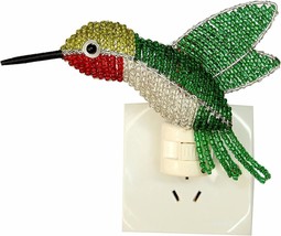 Beadworx Glass Beaded Wire Hummingbird Night Light NWT Decor US Plug - £23.94 GBP