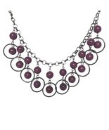 Paparazzi Really Rococo Necklace Purple Short Beaded Circle Loops Statement - $273.18 MXN