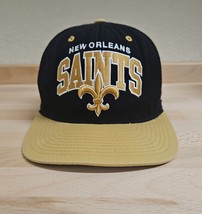 NFL New Orleans Saints Mitchell &amp; Ness Black Adjustable Snapback - 21 - £12.12 GBP